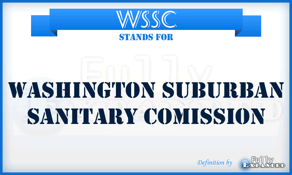 WSSC - washington suburban sanitary comission