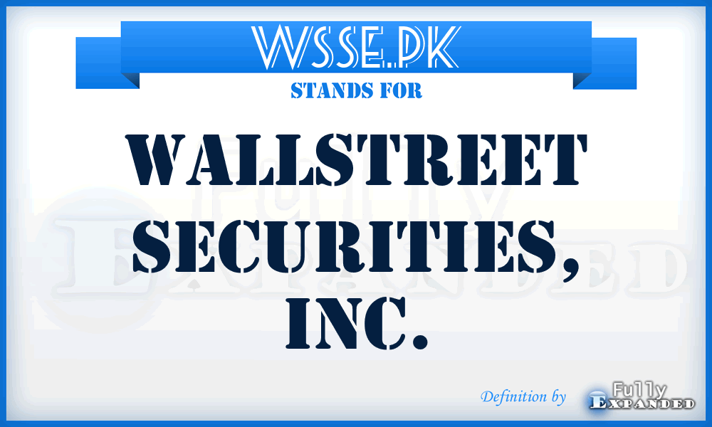 WSSE.PK - WallStreet Securities, Inc.