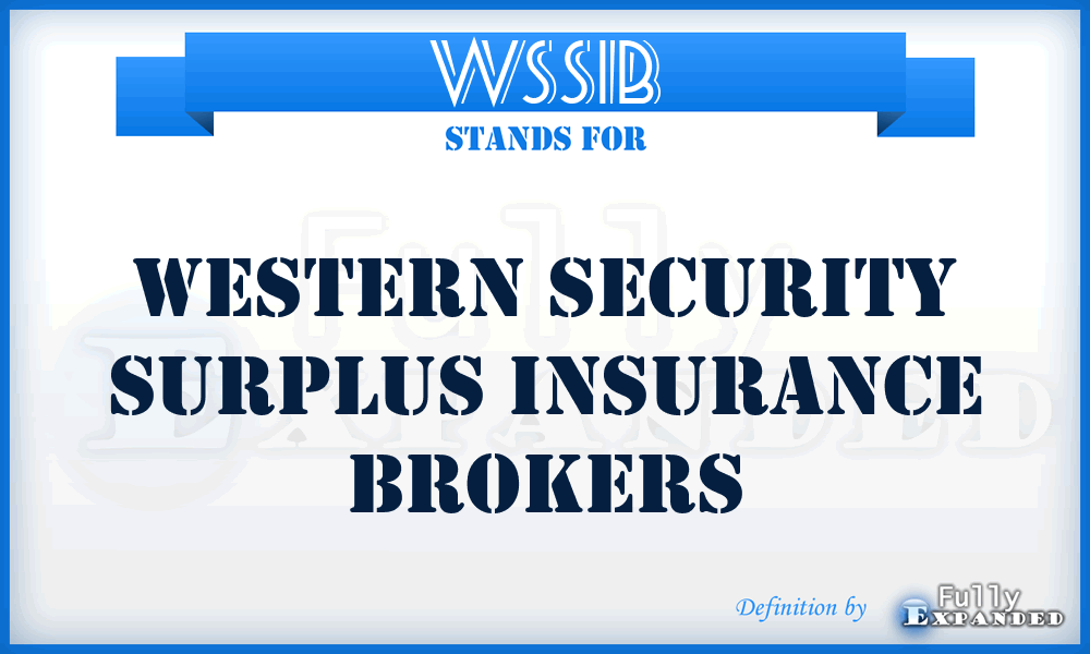 WSSIB - Western Security Surplus Insurance Brokers