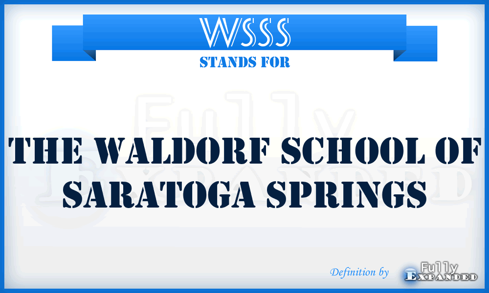 WSSS - The Waldorf School of Saratoga Springs