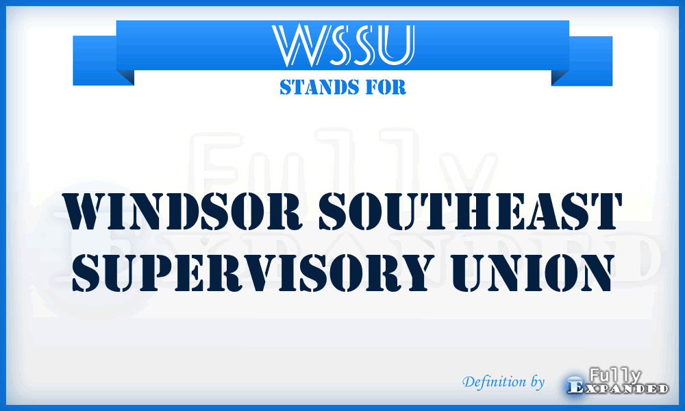 WSSU - Windsor Southeast Supervisory Union