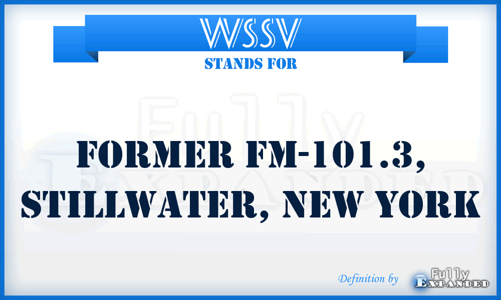 WSSV - Former FM-101.3, Stillwater, New York