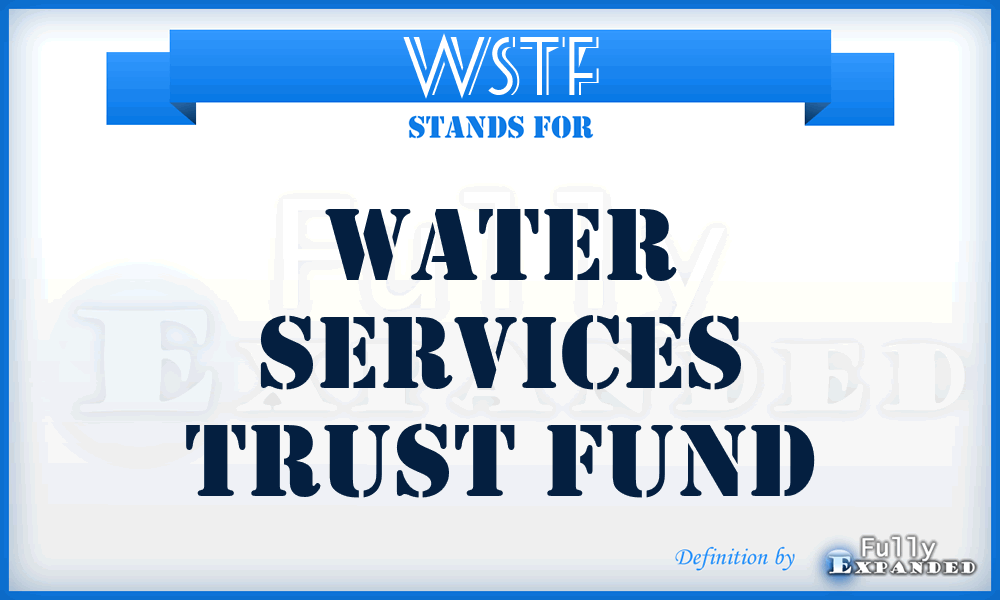 WSTF - Water Services Trust Fund