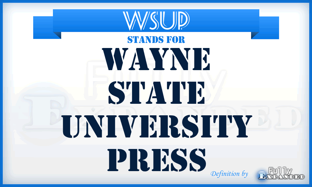 WSUP - Wayne State University Press