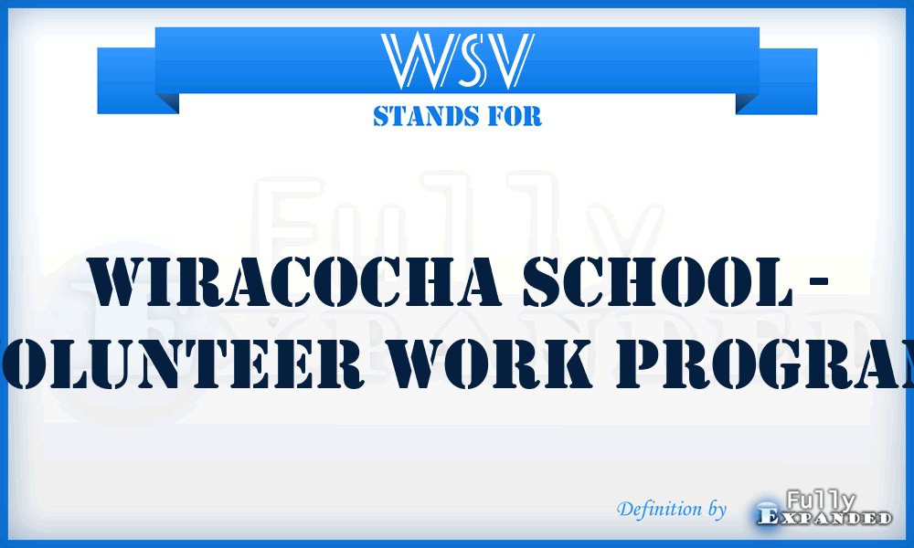 WSV - Wiracocha School - Volunteer work program