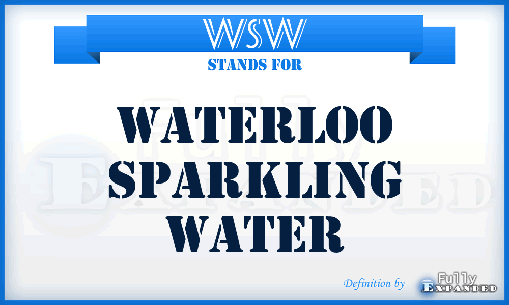 WSW - Waterloo Sparkling Water
