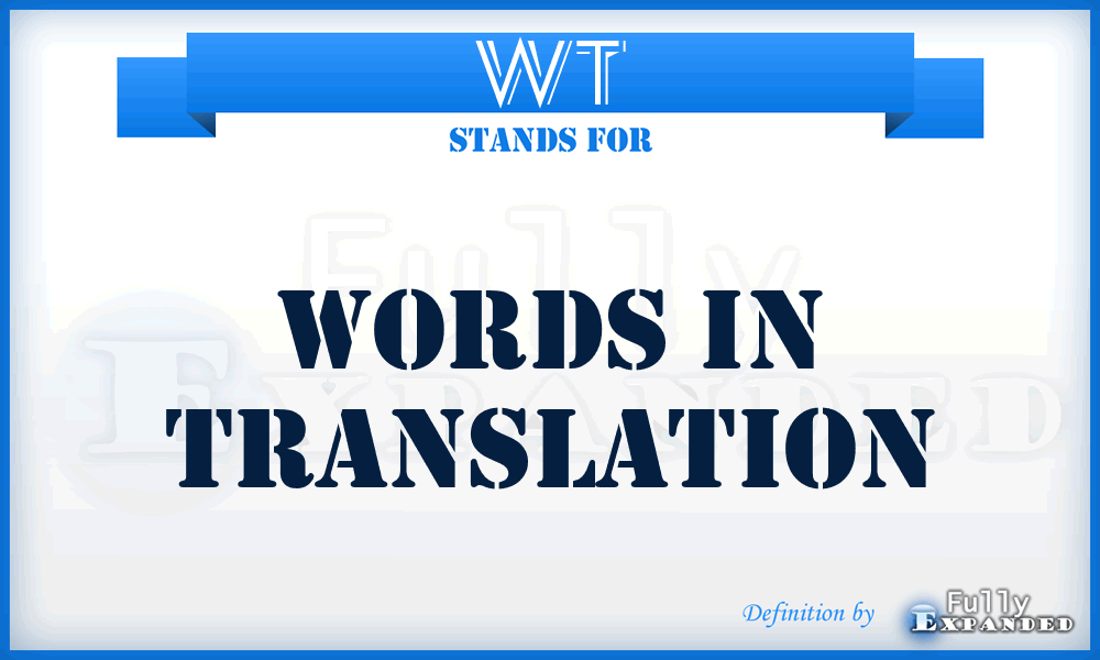 WT - Words in Translation