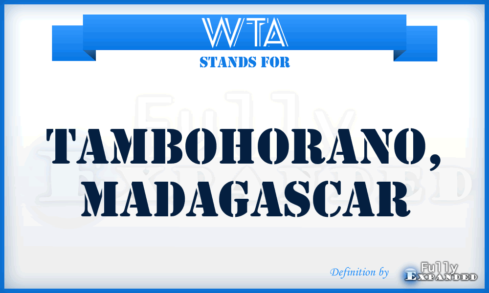 WTA - Tambohorano, Madagascar