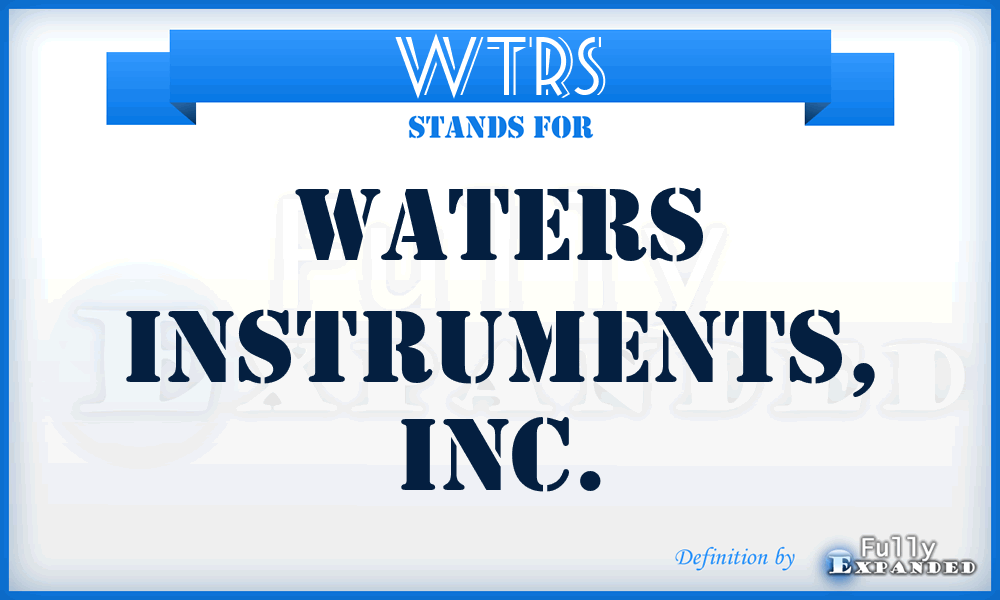 WTRS - Waters Instruments, Inc.