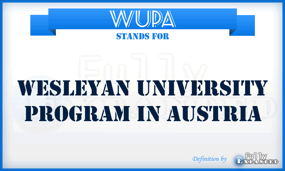 WUPA - Wesleyan University Program in Austria