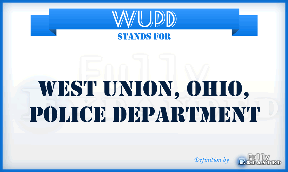 WUPD - West Union, Ohio, Police Department