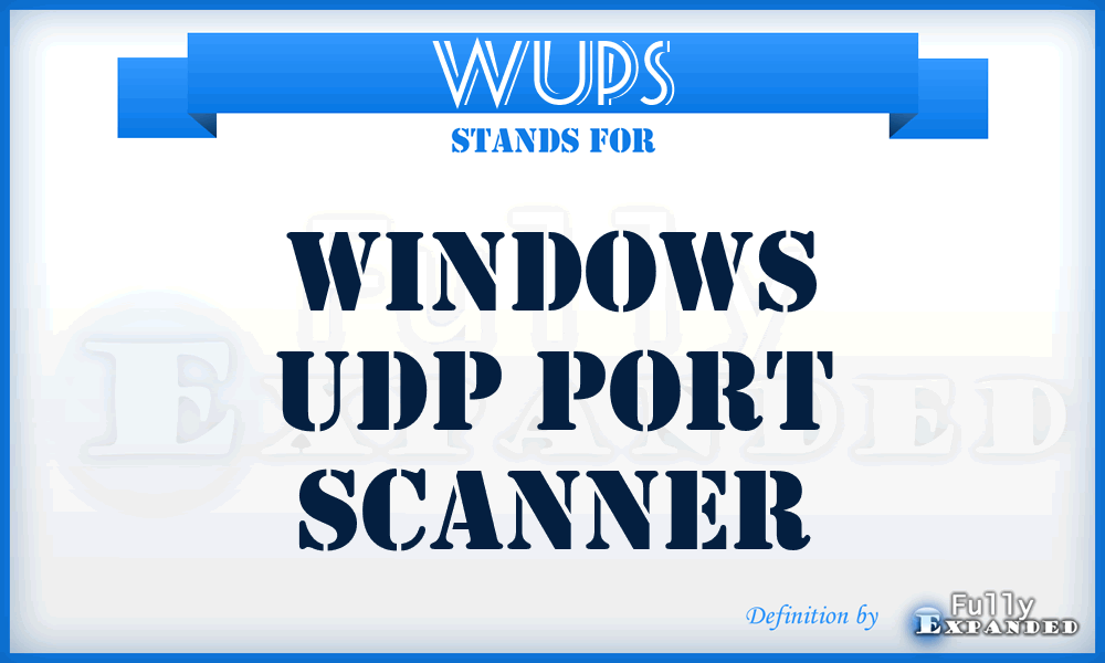 WUPS - Windows UDP Port Scanner