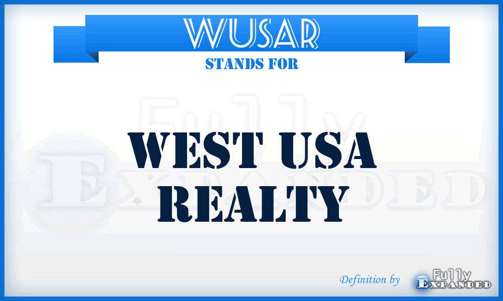 WUSAR - West USA Realty