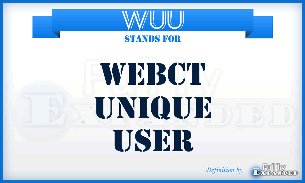 WUU - WebCT Unique User
