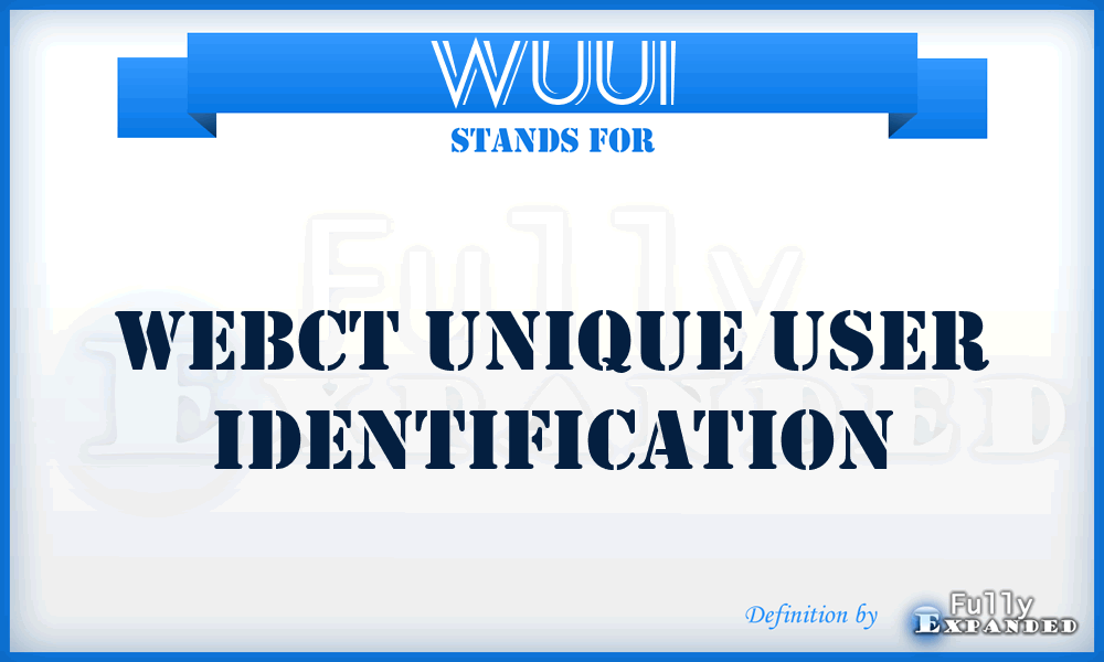 WUUI - WebCT Unique User Identification