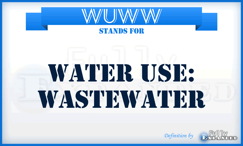 WUWW - Water Use: WasteWater