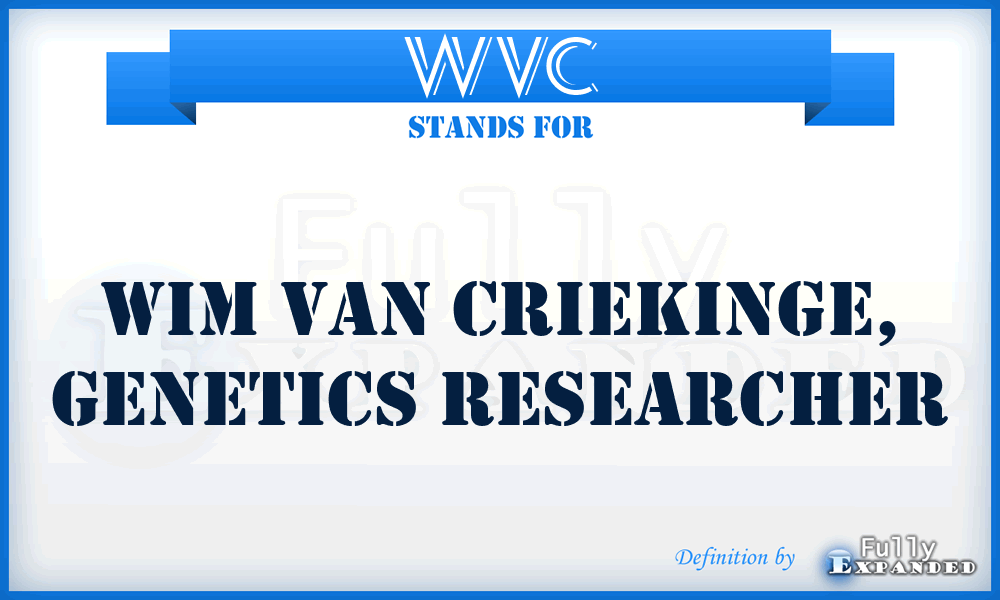 WVC - Wim Van Criekinge, genetics researcher