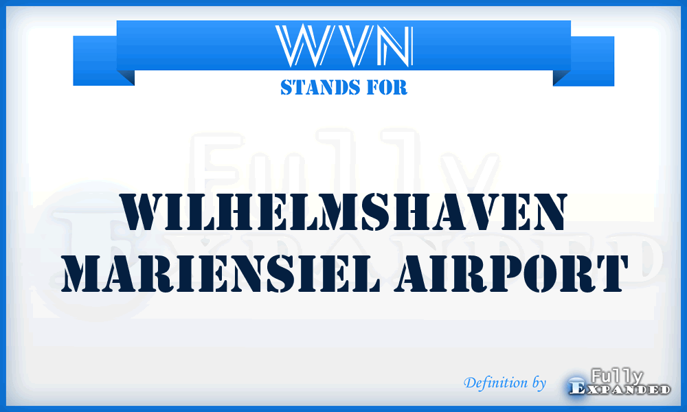 WVN - Wilhelmshaven Mariensiel airport