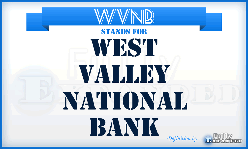 WVNB - West Valley National Bank