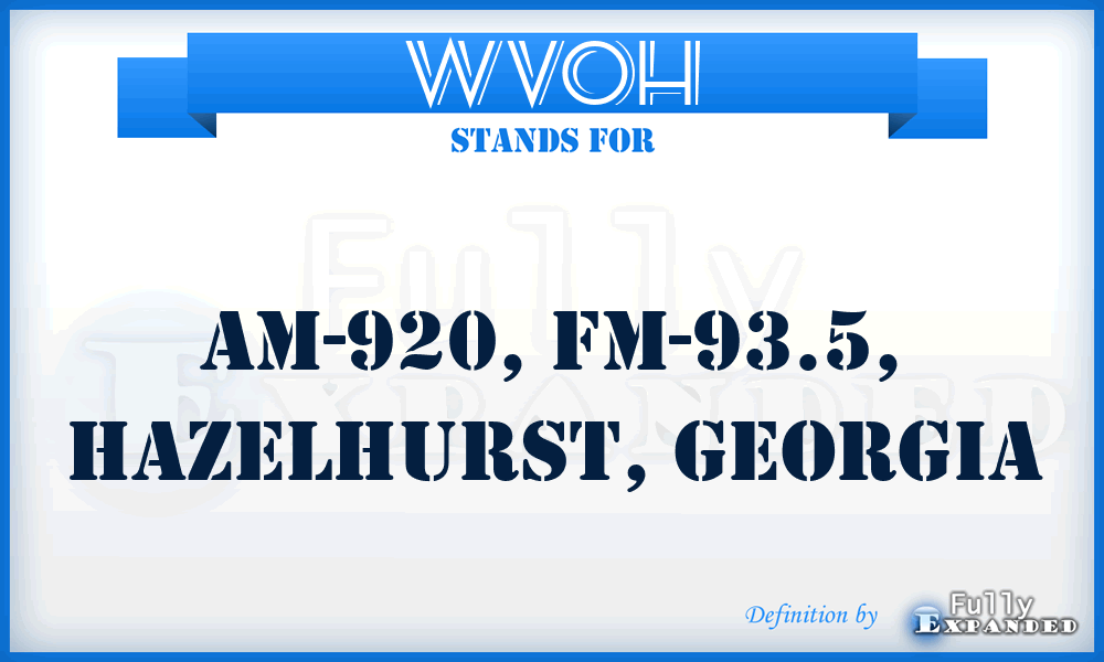 WVOH - AM-920, FM-93.5, Hazelhurst, Georgia