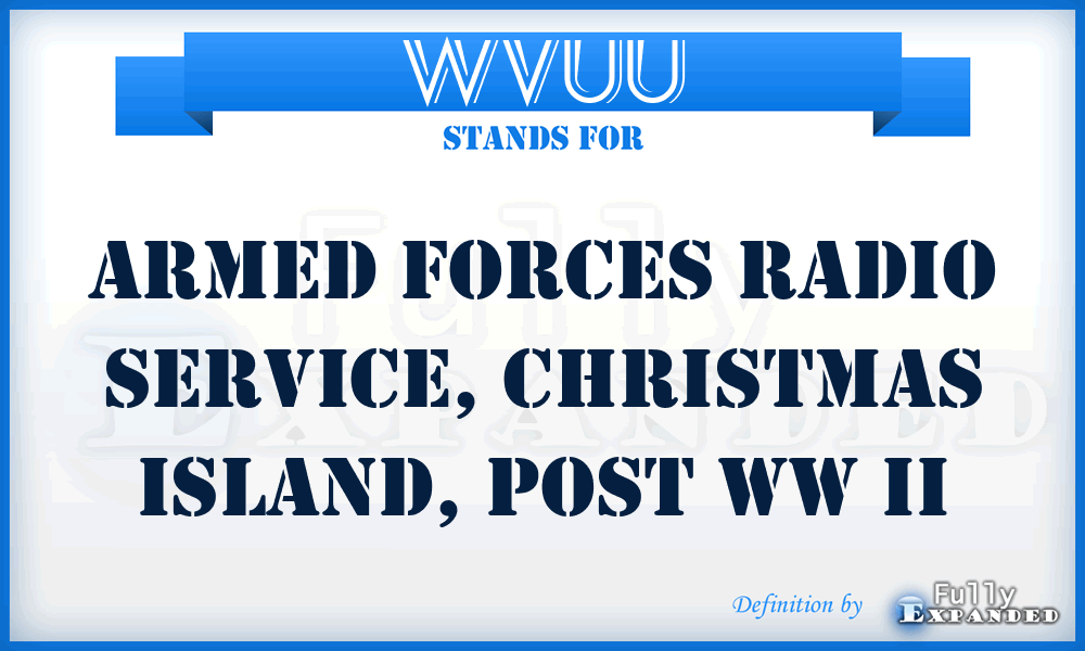 WVUU - Armed Forces Radio Service, Christmas Island, Post WW II