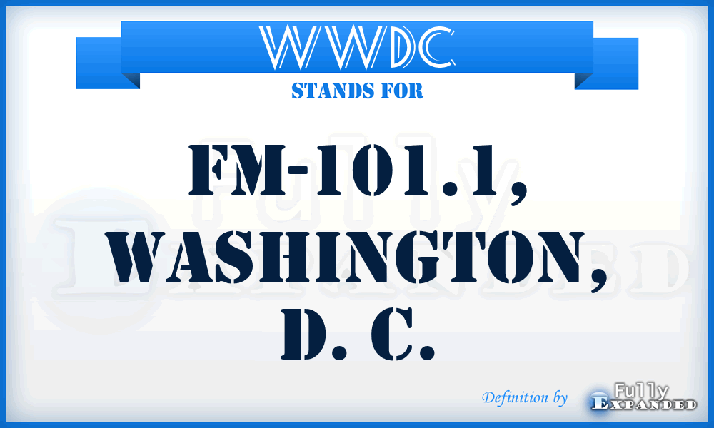 WWDC - FM-101.1, Washington, D. C.