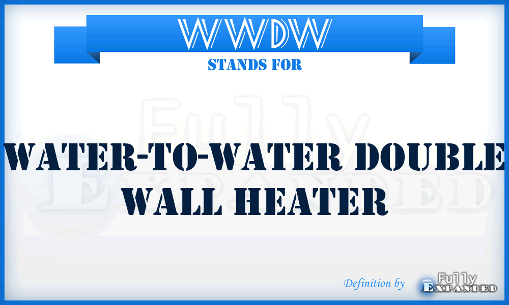 WWDW - Water-to-Water Double Wall Heater