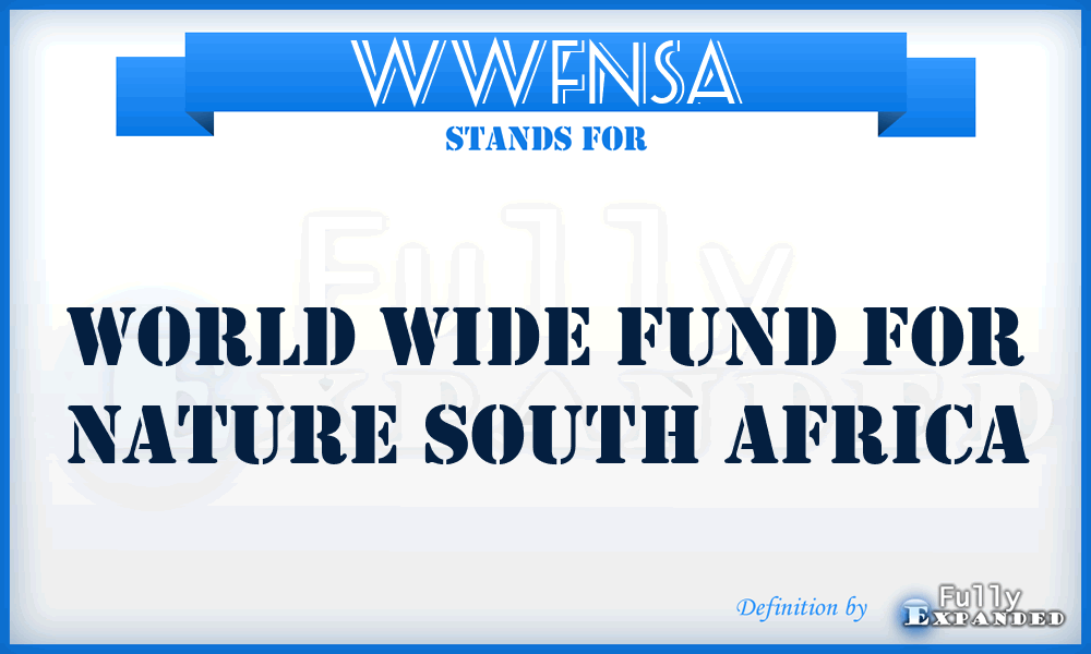 WWFNSA - World Wide Fund for Nature South Africa