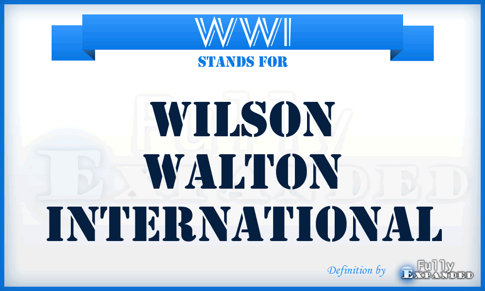 WWI - Wilson Walton International