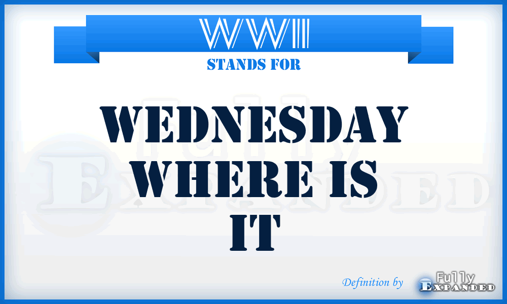 WWII - Wednesday Where Is It