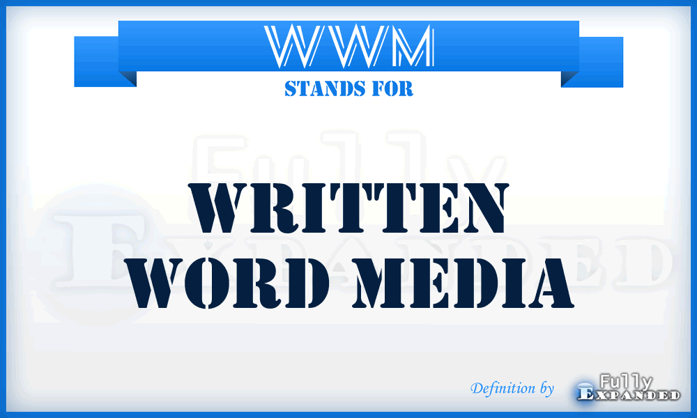 WWM - Written Word Media