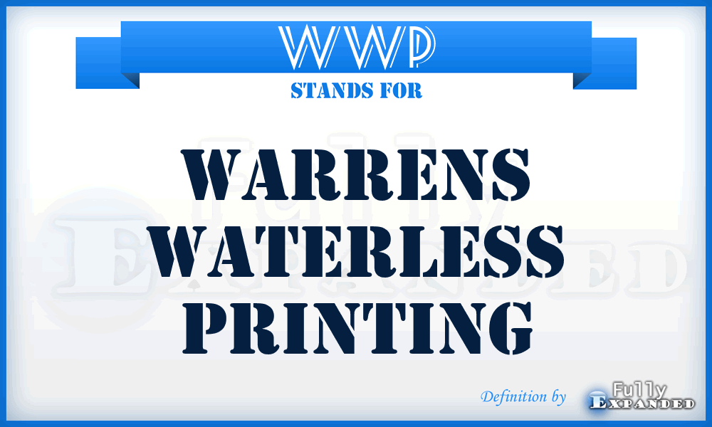 WWP - Warrens Waterless Printing