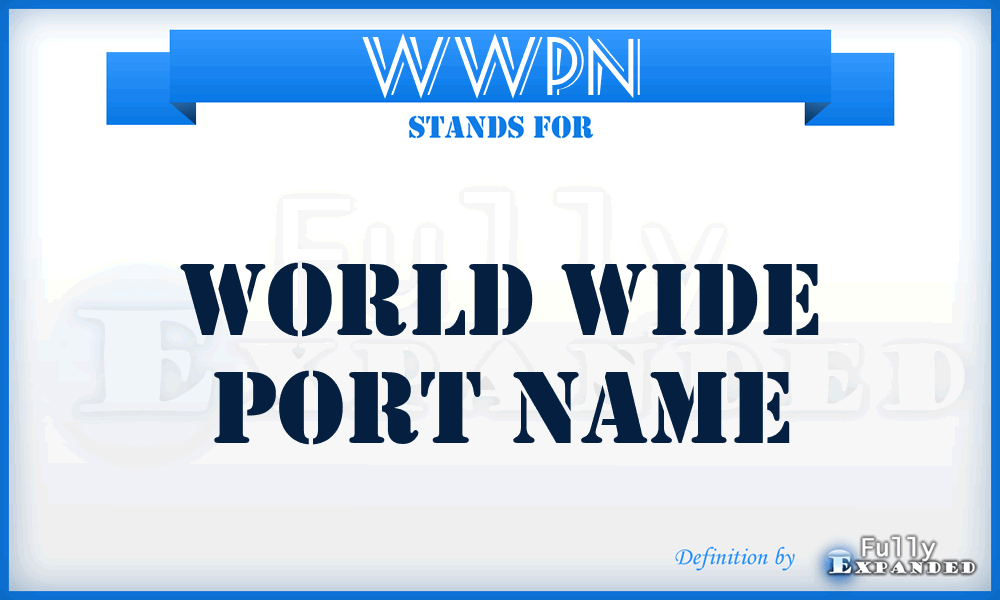 WWPN - World Wide Port Name