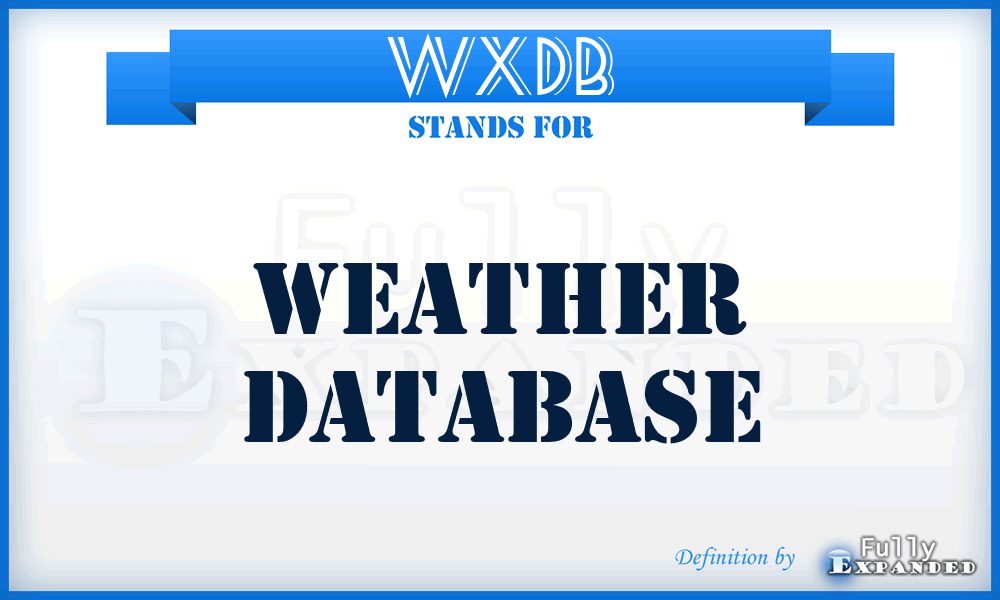 WXDB - Weather Database