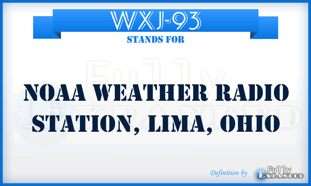 WXJ-93 - Noaa Weather Radio Station, Lima, Ohio