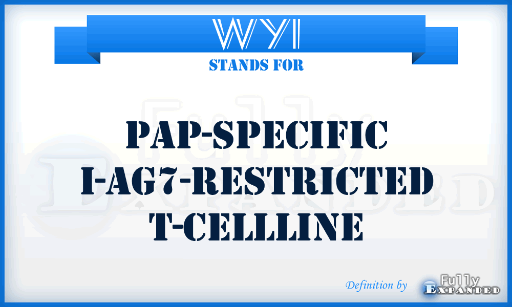 WY1 - PAP-specific I-Ag7-restricted T-cellline