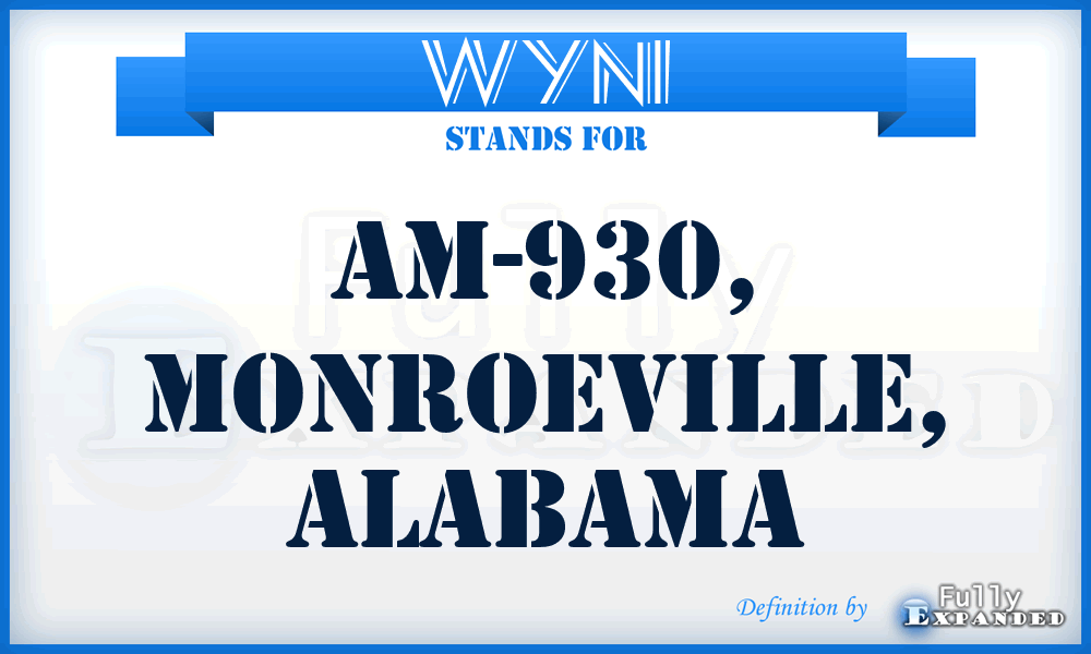WYNI - AM-930, MONROEVILLE, Alabama