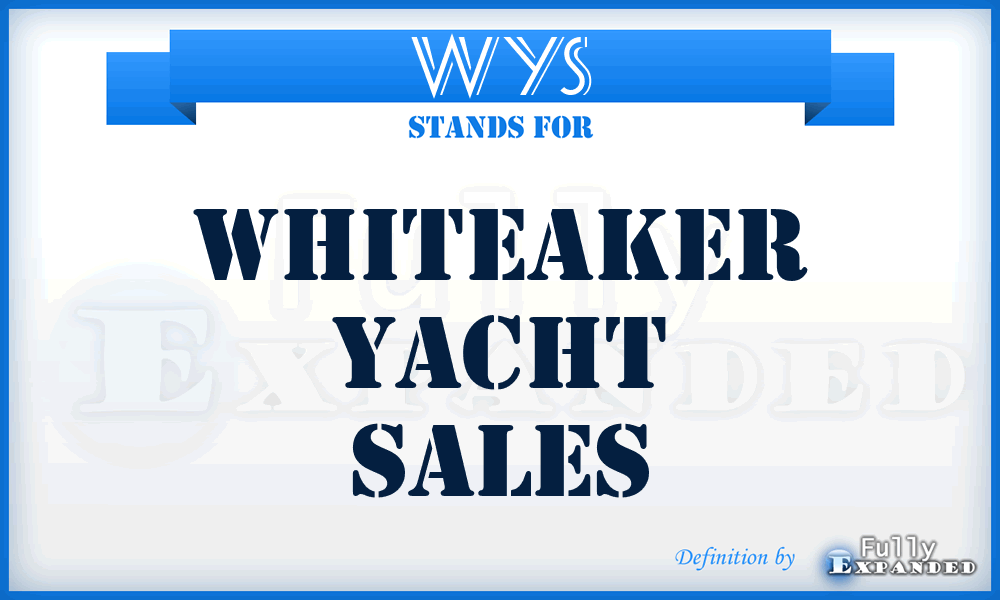 WYS - Whiteaker Yacht Sales