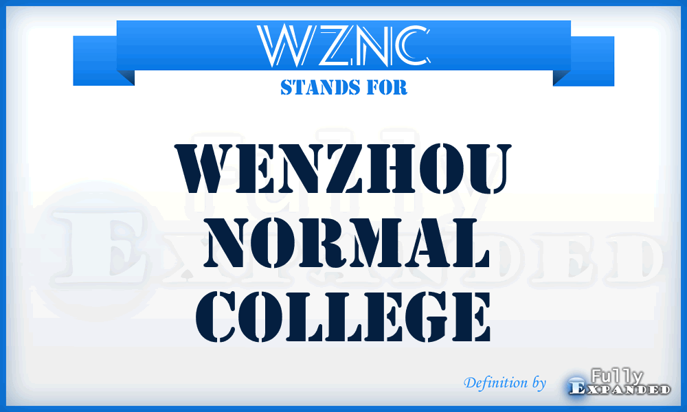 WZNC - Wenzhou Normal College