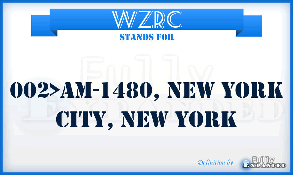 WZRC - 002>AM-1480, New York City, New York