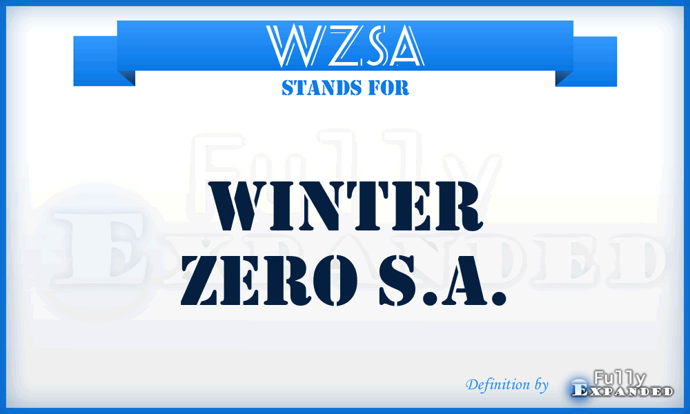 WZSA - Winter Zero S.A.