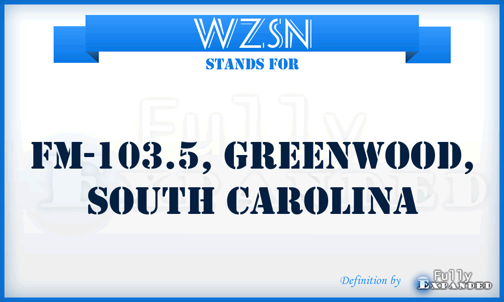 WZSN - FM-103.5, Greenwood, South Carolina