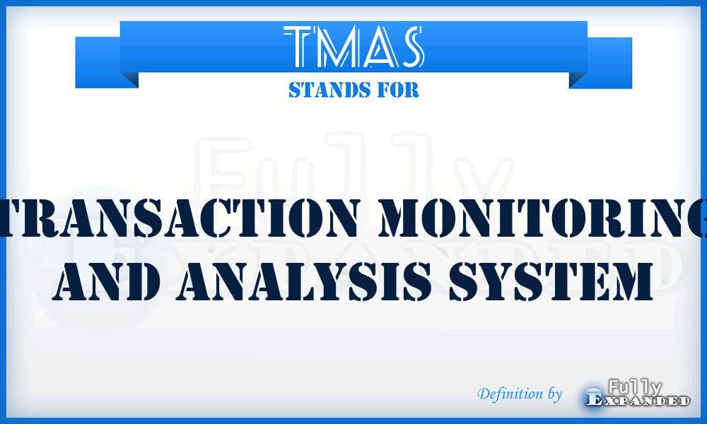 TMAS - transaction monitoring and analysis system