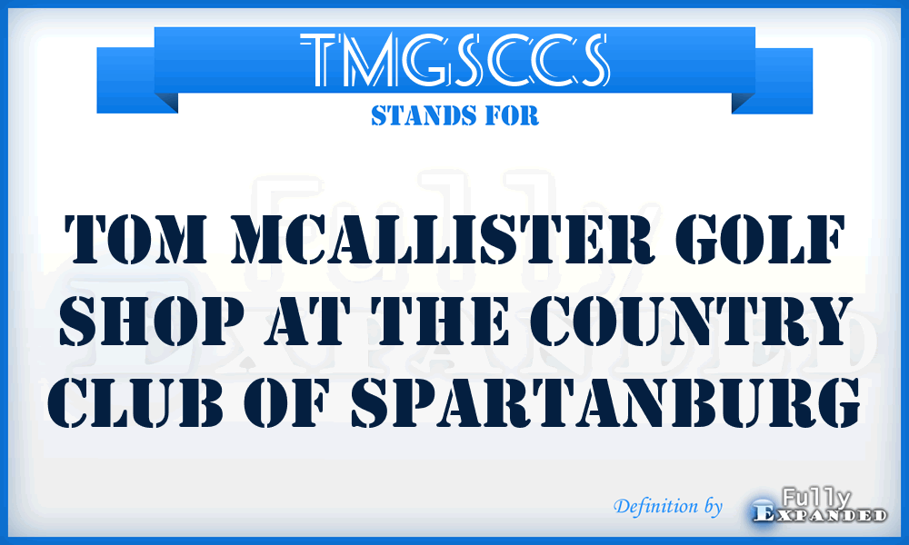 TMGSCCS - Tom Mcallister Golf Shop at the Country Club of Spartanburg
