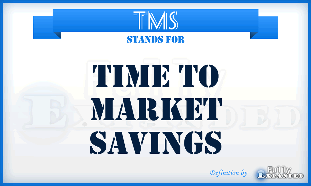 TMS - Time to Market Savings