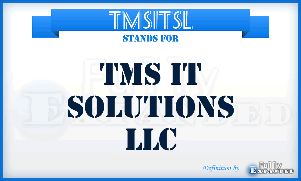 TMSITSL - TMS IT Solutions LLC