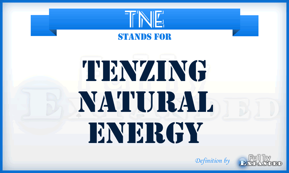 TNE - Tenzing Natural Energy