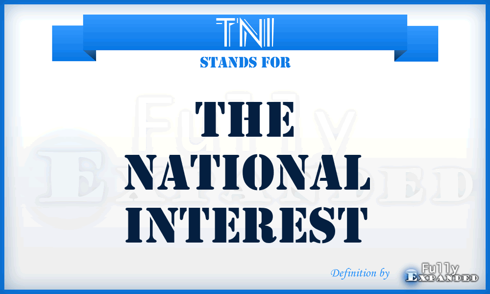 TNI - The National Interest