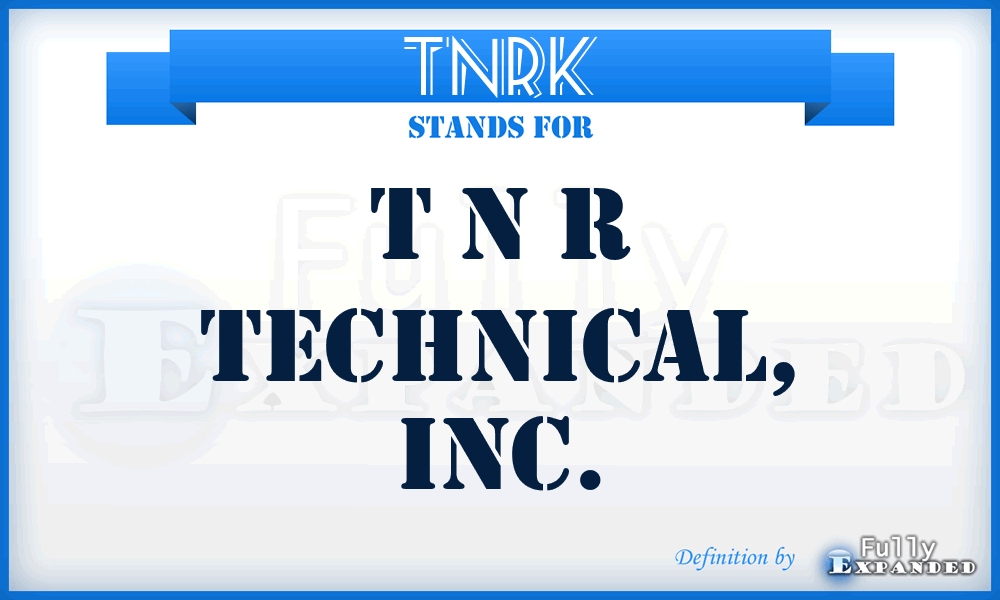 TNRK - T N R Technical, Inc.