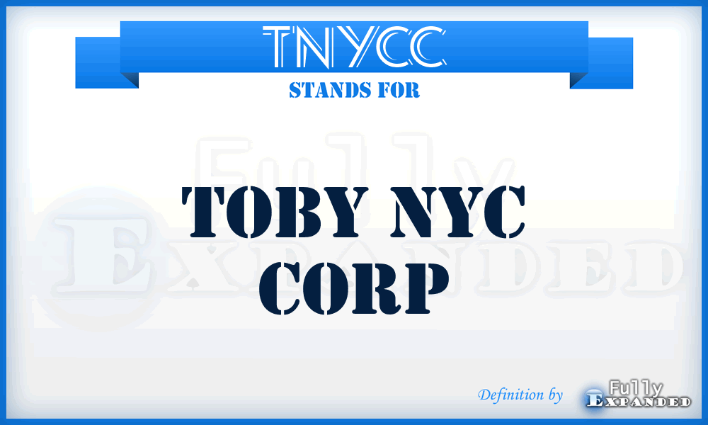 TNYCC - Toby NYC Corp